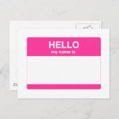 こんにちは、私の名前はラベル ポストカード (正面/裏面)