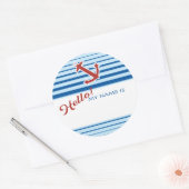 こんにちは、私の名前は名前タグといかり航海の ラウンドシール (封筒)