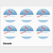 こんにちは、私の名前は名前タグといかり航海の ラウンドシール (シート)