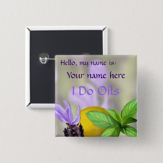 こんにちは、私の名前は次のとおりです: ここのあなたの名前 缶バッジ (正面&裏面)