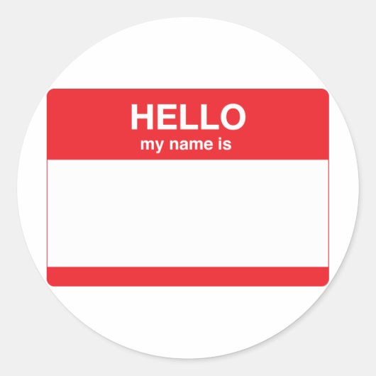 こんにちは、私の名前は（あなたのテキスト） ラウンドシール (正面)