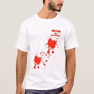 「こんにちは、私の名前は」という名札のハロウィーン用衣装 Tシャツ
