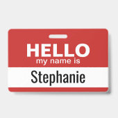 こんにちは、私の名前は - オーダーメイド バッジ (裏面)