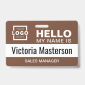 こんにちは 私の名前は - カスタムビジネス 従業員名 バッジ (裏面)