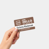 こんにちは 私の名前は - カスタムビジネス 従業員名 バッジ (手持ち)