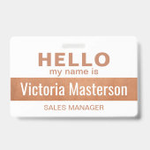 こんにちは 私の名前は - カスタムビジネス 従業員名 バッジ (裏面)