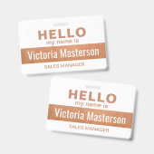 こんにちは 私の名前は - カスタムビジネス 従業員名 バッジ (正面&裏面)