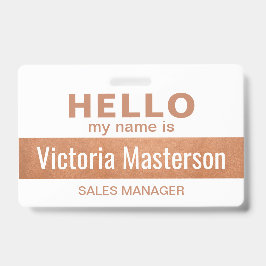 こんにちは 私の名前は - カスタムビジネス 従業員名 バッジ