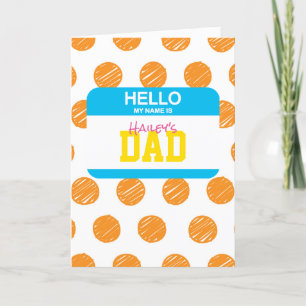こんにちは 私の名前はDAD ネームタグ キッズの名前 ドット シーズンカード