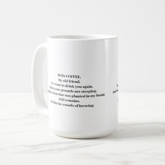 こんにちは、私の旧友。コーヒーマグ コーヒーマグカップ (正面左)