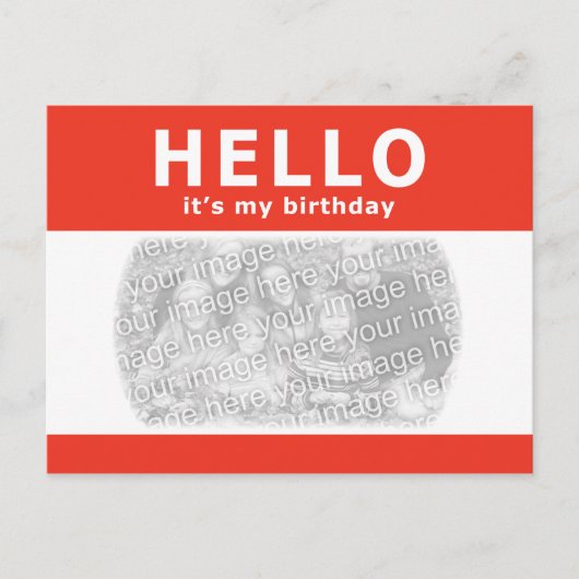 こんにちは、私の誕生日です！ナメタグ ポストカード (正面)