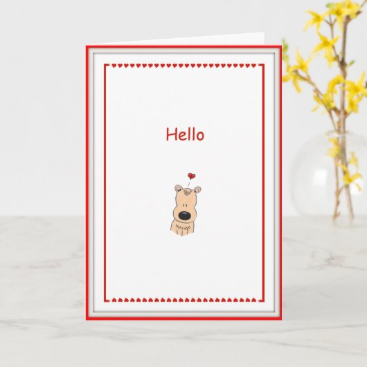 こんにちは、私はあなたの漫画のベアカードが大好きです カード (黄色い花)