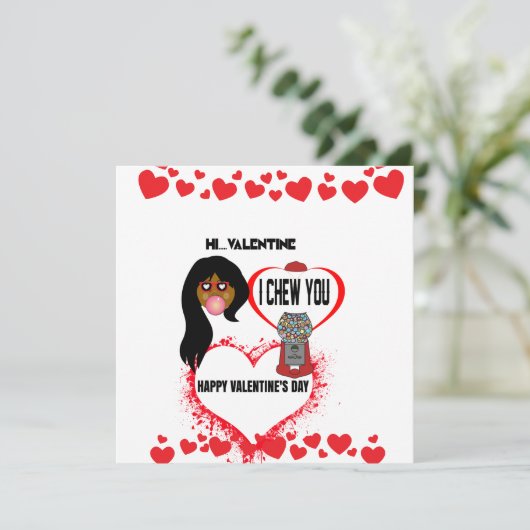 こんにちは、私はあなたをチューするバレンタインガムスクールラベルP カード (スタンド正面)