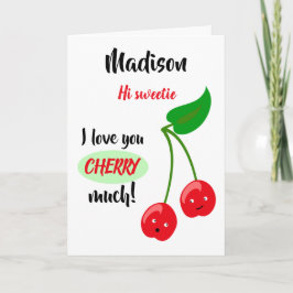こんにちは、私はあなたを愛しさくらんぼパーソナライズされた。 カード