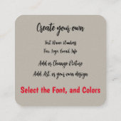 こんにちは、私はここにいた(カードを呼ぶ) コーリングカード (裏面)