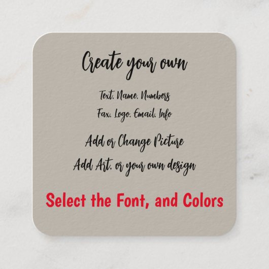 こんにちは、私はここにいた（カードを呼ぶ） コーリングカード (裏面)