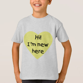 こんにちは! 私はここに新しいですいます(黄色) Tシャツ
