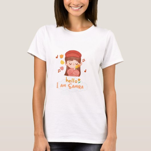 こんにちは、私はサミラ – かわいい美学Tシャツ Tシャツ (正面)