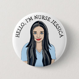 こんにちは、私はナースの名前を追加 缶バッジ