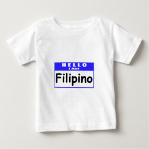 こんにちは、私はフィリピン人……名前タグ ベビーTシャツ