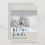 こんにちは、私はベビー 招待状 (正面/裏面)