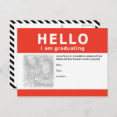 こんにちは、私は卒業生：発表/招待 インビテーションポストカード (正面/裏面)