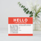 こんにちは、私は卒業生：発表/招待 インビテーションポストカード (スタンド正面)