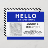 こんにちは、私は卒業生：発表/招待 インビテーションポストカード (正面/裏面)