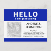 こんにちは、私は卒業生：発表/招待 インビテーションポストカード (正面)