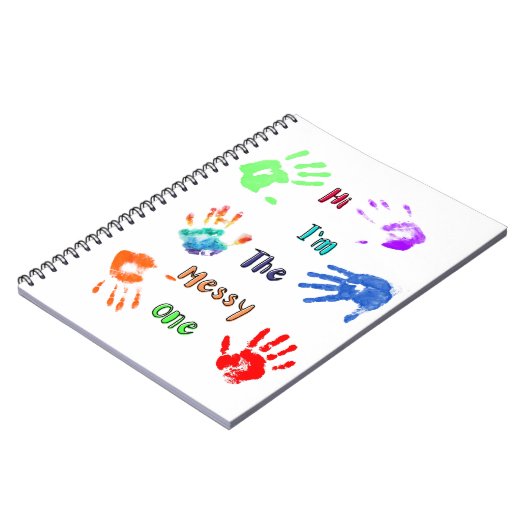 こんにちは 私は汚し屋さん - 手のひらに絵の具 ノートブック (左側)