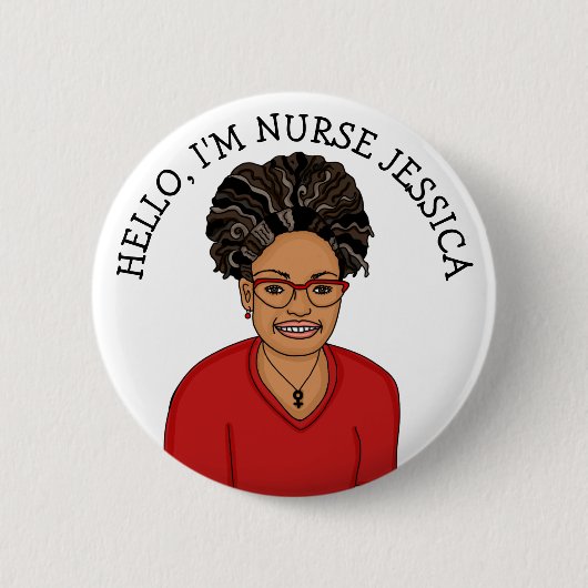 こんにちは、私は看護師の名前です 缶バッジ (正面)
