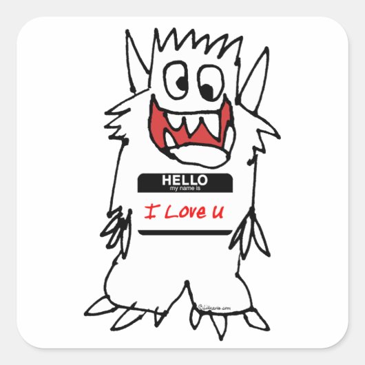 こんにちは、私はUモンスターが大好き スクエアシール (正面)