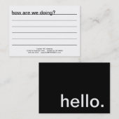 こんにちは。 私達はいかにしていますか。 名刺 (正面/裏面)