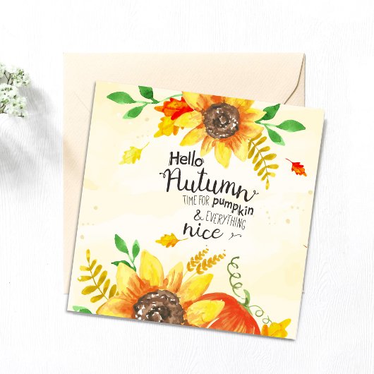 こんにちは 秋の休暇 カード