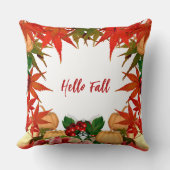 こんにちは、秋の色彩 ポンプキン マップルリーフ クッション (正面)
