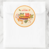 こんにちは 秋 クラシック ラウンド ステッカー (バッグ)