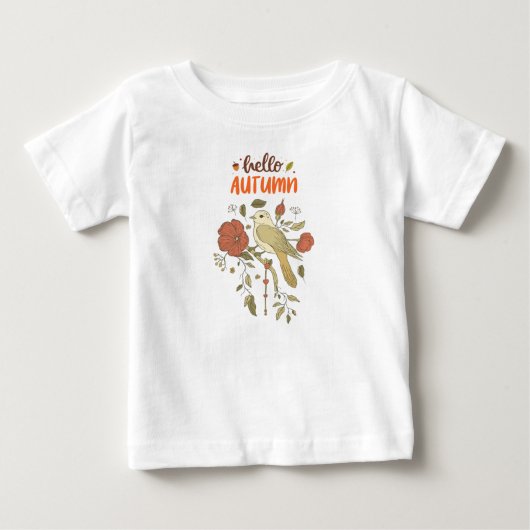 こんにちは 秋 ベビーTシャツ (正面)