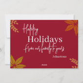 こんにちは、秋:私たちの家族からあなたの家族へ シーズンカード (裏面)