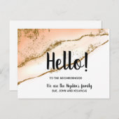 こんにちは、編集可能Neighborhood goldに新しい ポストカード (正面/裏面)