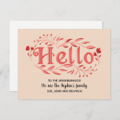 こんにちは、編集可能Neighborhood Poに新しい ポストカード (正面/裏面)