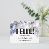 こんにちは、編集可能We're New to the Neighborhood ポストカード (スタンド正面)