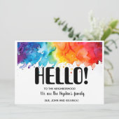 こんにちは、編集可能We're New to the Neighborhood 招待状 (スタンド正面)