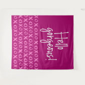 こんにちは 美しいギャルエンティンの日 xoxo 背景 タペストリー (正面(横))