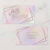 こんにちは、美しいバラ金ゴールドスクリプトパールナクレ 名刺 (正面/裏面)