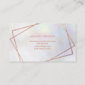 こんにちは、美しいバラ金ゴールドスクリプト幾何学的真珠 名刺 (裏面)