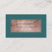 こんにちは、美しい唇のバラ金ゴールドシックスクリプトティール（緑がかった色） 名刺 (裏面)