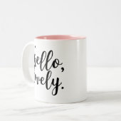 こんにちは、美しい引用文のマグ ツートーンマグカップ (正面左)