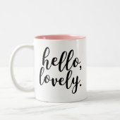 こんにちは、美しい引用文のマグ ツートーンマグカップ (左)