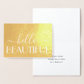 こんにちは 美しい おしゃれ 現代 タイポグラフィー 折り紙メモ 箔カード (ディスプレー)