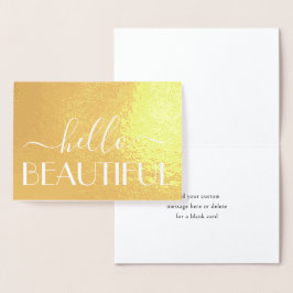 こんにちは 美しい おしゃれ 現代 タイポグラフィー 折り紙メモ 箔カード